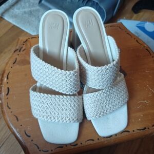H&M Women's Beige Woven Sandals